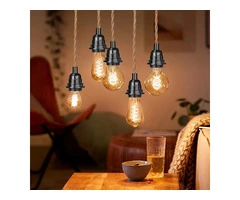 Hanging Adjustable Hemp Rope Switch Plug Pendant Light