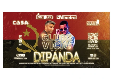 ???? ????Kizomba Party: Clube Vicio - Festa Da Dipanda Edition with DJ Bangolano & DJ Mineiro
