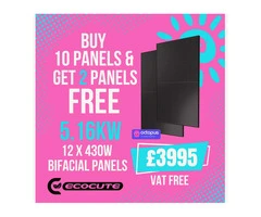 5.16kW All Black Bifacial Solar PV System, FREE Delivery & Installed