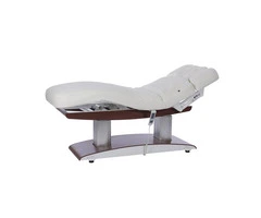Beauty Bed with 4 Motors in White & Dark Wood Finish