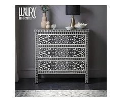 Explore the Artistry of the Bone Inlay Chest Of Drawers
