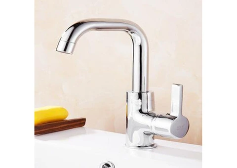 Brass Chrome Finished Rotatable Mixer Basin Tap Bathroom Sink Tap TA0188C - 3/4
