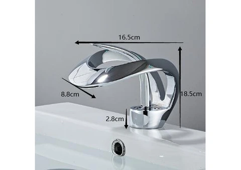 Modern Waterfall Chrome Bathroom Single Handle Basin Sink Mixer Tap TC0358 - 3/3
