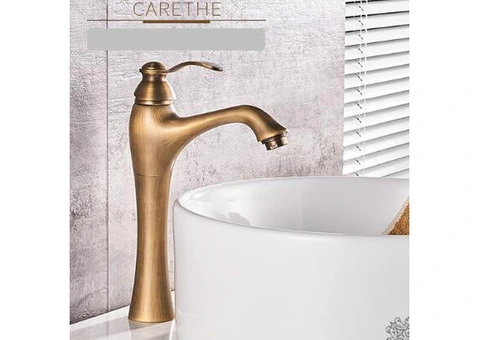 Bronze Single Handle Centerset Antique Bathroom Sink Tap T1715B - 1/3