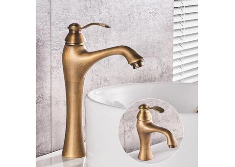 Bronze Single Handle Centerset Antique Bathroom Sink Tap T1715B - 2/3
