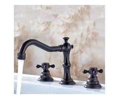 Antique Black Bronze Brass Bathroom Sink Tap Three Pieces Tap T0477L