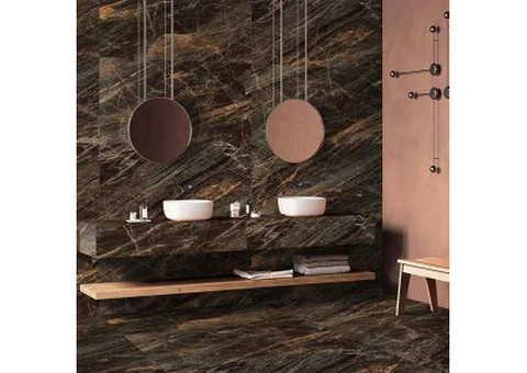 Fangtown Black Matt Surface with Gloster Effect Floor Tile