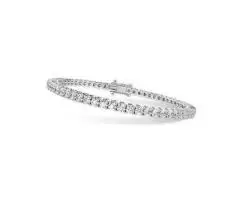 8.44 Ct Lab Grown Round Diamond Tennis Bracelet, White Gold
