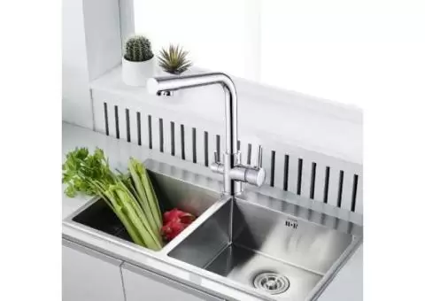 Chrome Brass Purified Water Hot and Cold Three Way Kitchen Tap TC3301 - 2/5