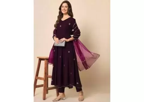 Explore Vibrant Shades of Purple Salwar Suits - 1/6