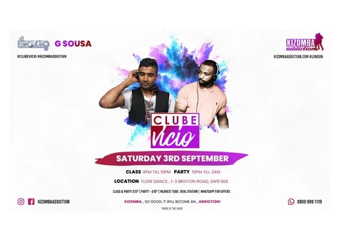 Clube Vicio - Kizomba Party & Dance Classes Every Saturday Night!