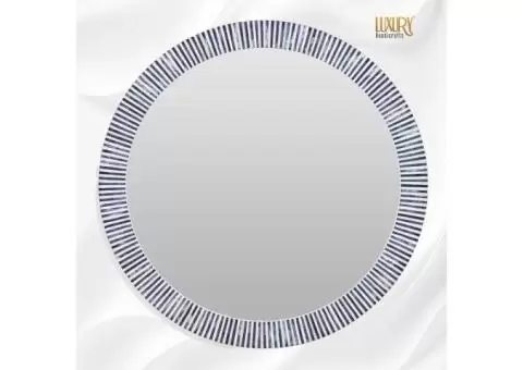 Round Bone Inlay Mirror - A Stylish Statement