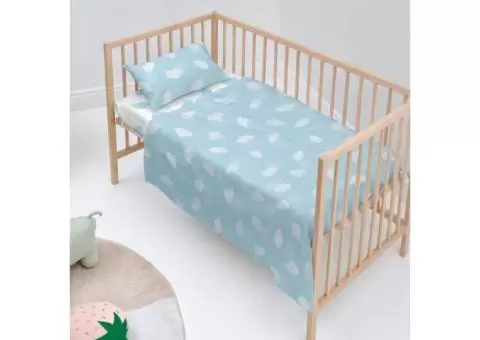 Bedding set HappyFriday Basic Kids Clouds Blue Baby Crib 2 Pieces - Qubyk UK