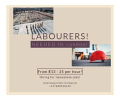 Labourers needed! £14 p/hour!