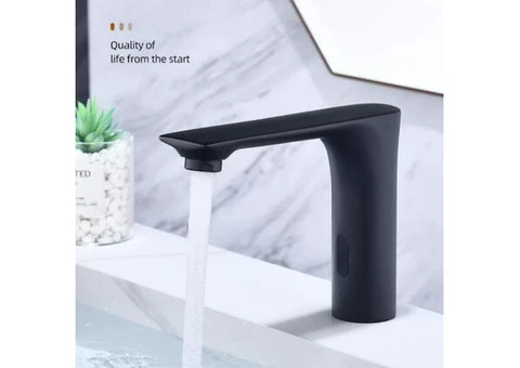 Copper Black Automatic Single Cold Wash Basin Bathroom Sink Taps TA0199 - 2/4