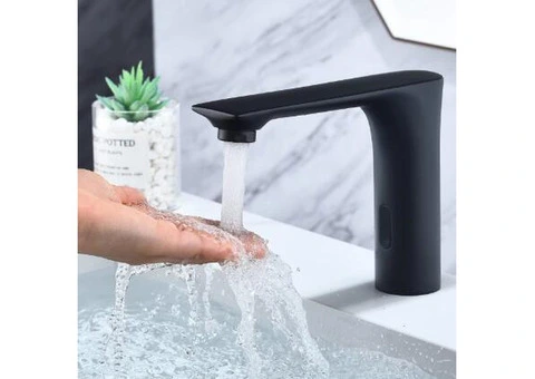 Copper Black Automatic Single Cold Wash Basin Bathroom Sink Taps TA0199 - 3/4