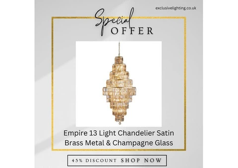 Get 45% Discount on Empire 13 Light Chandelier Satin