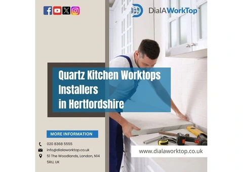 Quartz Kitchen Worktops Installers in Hertfordshire | 020 8368 5555 | DialAworktop