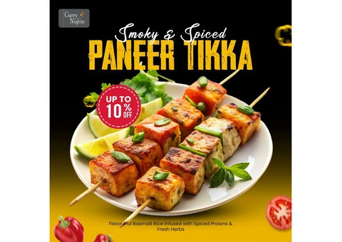 Get 10% Off on Paneer Tikka at Curry Nights