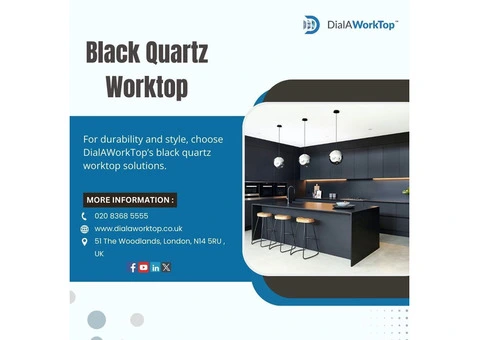 Black Quartz Worktop | 020 8368 5555 | DialAWorkTop