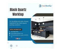 Black Quartz Worktop | 020 8368 5555 | DialAWorkTop