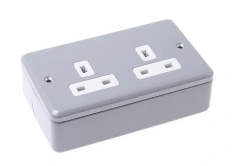Buy  MK Electric-K850 ALM 2 Gang Unswitched Power Socket Online from Enrgtech –