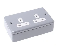 Buy  MK Electric-K850 ALM 2 Gang Unswitched Power Socket Online from Enrgtech –