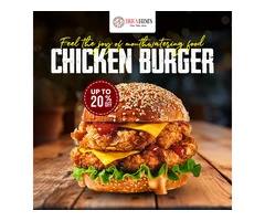 Enjoy 20% OFF on Our Delicious Chicken Burger!