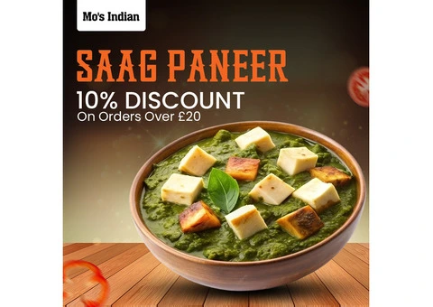 ???? Enjoy 10% OFF on our Creamy Saag Paneer! ????