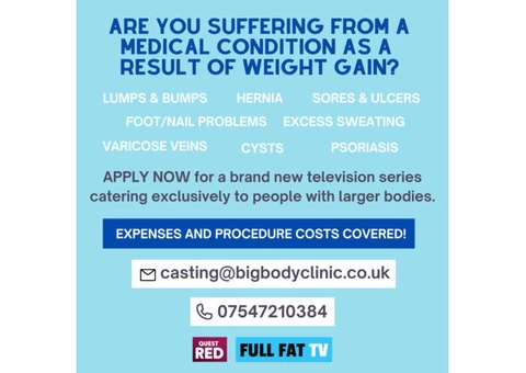CASTING PEOPLE WITH WEIGHT-RELATED MEDICAL CONDITIONS FOR NEW MEDICAL SERIES