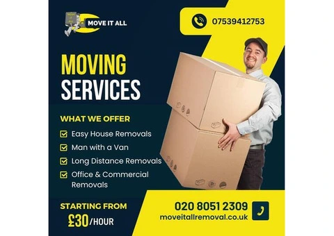 Move It All Removals – Moving Services Starting from £30