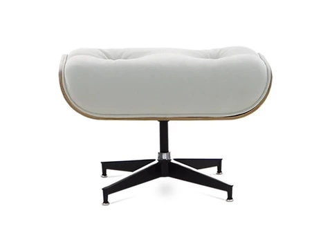 Eames Style Lounge Chair Replica White Leather and Rosewood Veneer in UK - 5/5