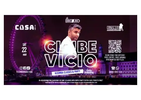 London No.1 Kizomba Party Every Saturday Clube Vicio -  with DJ Bangolano - 2/4