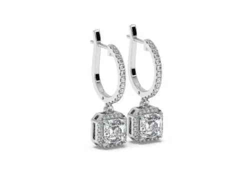 Diamond Earrings | Asscher Cut Diamond