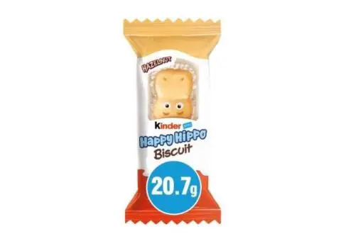 Wholesale Supplier Of Kinder Happy Hippo Milk & Hazelnut Wafer Biscuit in Preston, UK