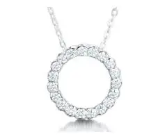 Elegant Lab Made Diamonds Circle Pendant Necklace – Timeless & Sustainable Jewellery