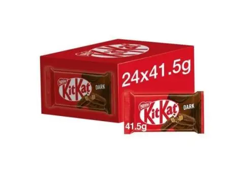Wholesale Supplier Of KitKat 4 Finger Dark Chocolate Bar 41.5g in Preston, UK