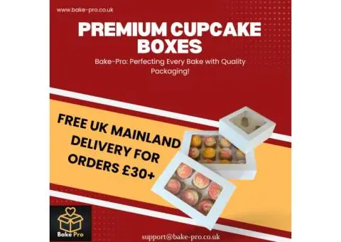 Premium cupcake boxes, quality cupcake packaging at Bake-pro