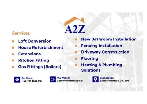 New Bathroom Installation: A2Z Constructions & Heatings Ltd