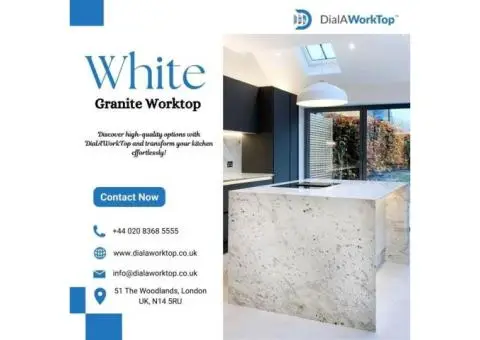 White Granite Worktop | +44 0208 368 5555 | DialAWorkTop