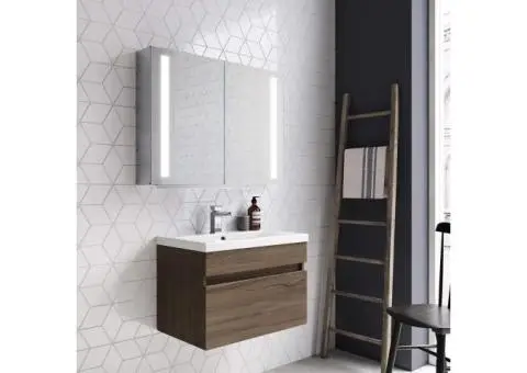 Wall Mount Double Door Illuminated Mirror Cabinet 800mm x 600mm