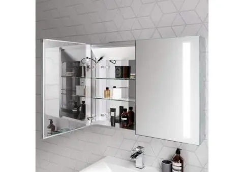 Wall Mount Double Door Illuminated Mirror Cabinet 800mm x 600mm - 2/2