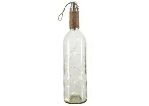 LED Filled Light Up Wine Bottle - Clear
