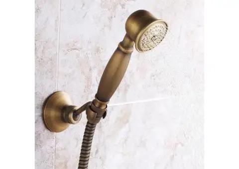 Traditional Antique Brass Finish Tub Tap With Hand Shower - TSA011 - 6/6