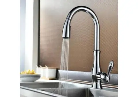 Contemporary Brass Chrome Kitchen Pull Out Mixer Sink Tap TA428C - 3/5