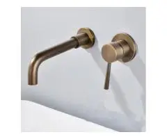 Antique Brass Concealed Installation Wall Mounted Bathroom Sink Tap T0245A