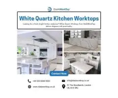 White Quartz Kitchen Worktops | +44 0208 368 5555 | DialAWorkTop