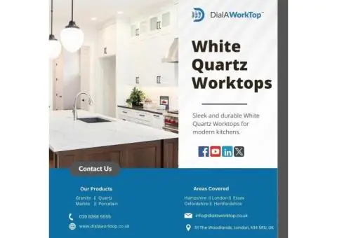 White Quartz Worktops | 020 8368 5555 | DialAWorkTop