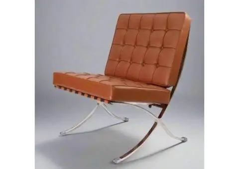 Elegant Brown Barcelona Chair – Timeless Leather Seating
