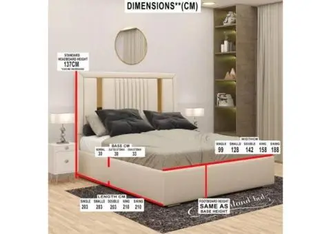 2025 California golden stripe bed with lines (optional ottoman storage) - 2/5